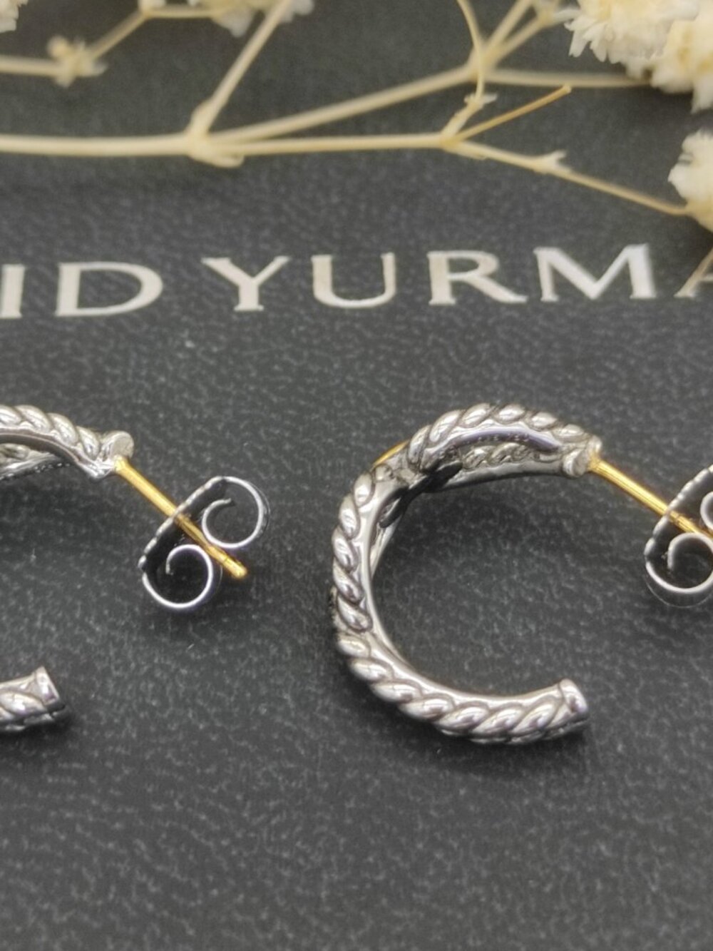 David Yurman 925 Silver Earrings with Original Pouch